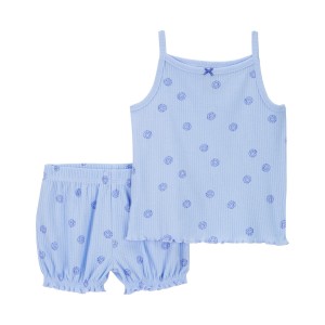 Blue Baby 2-Piece Ribbed Outfit Set