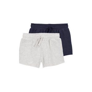 Multi Kid 2-Pack Knit Denim Pull-On French Terry Shorts