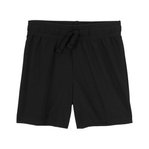 Black Toddler Pull-On Mesh Shorts