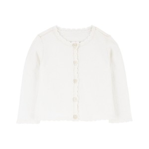 White Baby Button-Up Cardigan