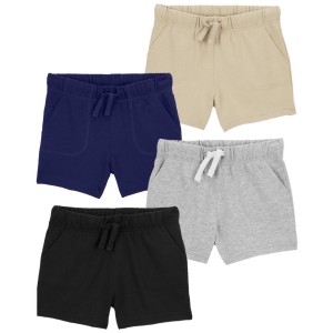 Multi Toddler 4-Pack Pull-On Cotton Shorts