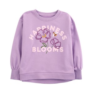 Purple Kid Happiness Blooms Floral Sweatshirt