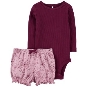 Purple Baby 2-Piece Bodysuit & Short Set