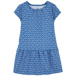 Blue Toddler Floral Cotton Dress