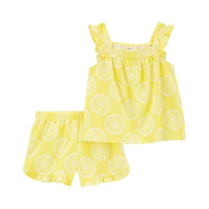 Yellow Kid 2-Piece Lemon Loose Fit Pajama Set