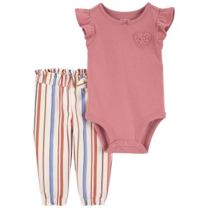 Pink Baby 2-Piece Bodysuit Pant Set