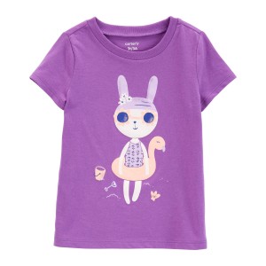 Purple Toddler Bunny Graphic Tee