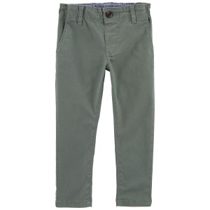 Olive Toddler Skinny Fit Tapered Chino Pants