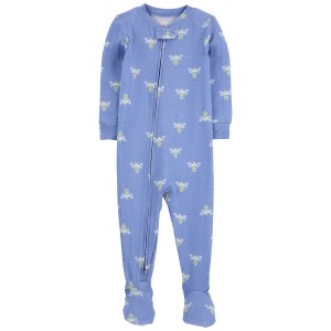 Blue Baby 1-Piece Bee Print PurelySoft Footie Pajamas