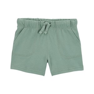 Green Toddler Pull-On Cotton Shorts