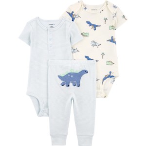 Blue Baby 3-Piece Dinosaur Little Outfit Set