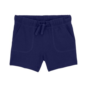 Navy Baby Pull-On Cotton Shorts