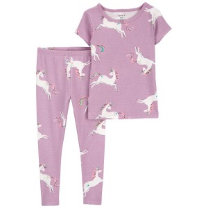 Purple Toddler 2-Piece Unicorn 100% Snug Fit Cotton Pajamas