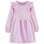 Purple Toddler Long-Sleeve Fleece Dress