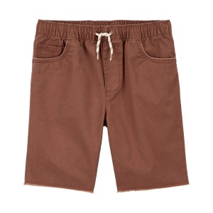 Brown Kid Pull-On Poplin Shorts