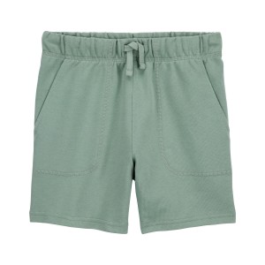 Green Kid Pull-On Cotton Shorts