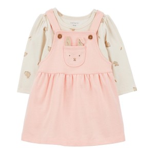 Pink/Ivory Baby 2-Piece Long-Sleeve Bodysuit & Jumper Set