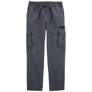Grey Kid Pull-On Cargo Pants