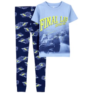 Navy Kid 2-Piece Racing 100% Snug Fit Cotton Pajamas