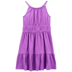 Purple Kid Knit Gauze Dress