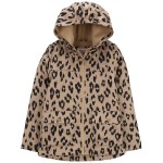 Brown Kid Leopard Fleece-Lined Mid-Weight Jacket