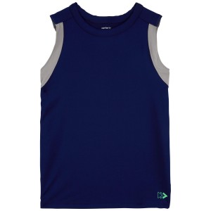 Grey Kid Active Tank In BeCool Fabric