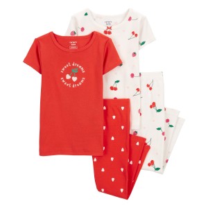 Red Baby 4-Piece Cherry 100% Snug Fit Cotton Pajamas