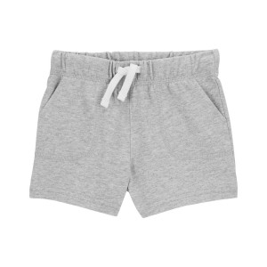 Grey Baby Pull-On Cotton Shorts