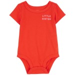 Red Baby Little Sister Cotton Bodysuit