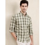 Slim Linen-Blend Flannel Shirt