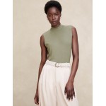 Soft Touch Ribbed Mock-Neck Shell