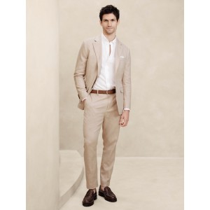 Tailored-Fit Linen-Blend Trouser