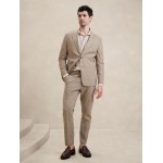 Tailored-Fit Linen-Blend Glen Plaid Suit Jacket