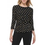 Womens 3/4 Sleeve Moondance Cinched Blouse