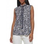 Womens Ditsy Floral Button Front Blouse