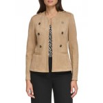 Womens Faux Suede Band Jacket