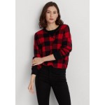 Womens Buffalo Check Cotton-Blend Sweater