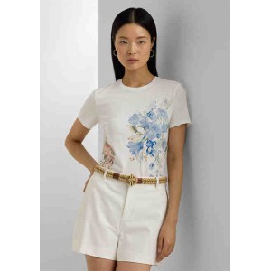 Floral Eyelet Cotton Jersey T-Shirt