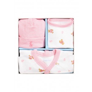 Baby Girls Floral Cotton 3-Piece Gift Set