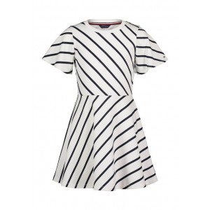 Girls 7-16 Diagonal Striped Fit-and-Flare Dress
