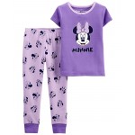 Purple Toddler 2-Piece Minnie Mouse 100% Snug Fit Cotton Pajamas