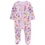 Purple Baby Floral Snap-Up Footie Sleep & Play Pajamas