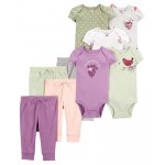 Multi Baby 9-Piece Bodysuits & Pants Set