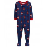 Blue Toddler 1-Piece Spider-Man 100% Snug Fit Cotton Footie Pajamas