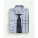 Stretch Supima Cotton Non-Iron Pinpoint English Collar, Glen Plaid Dress Shirt