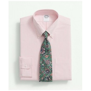 American-Made Cotton Pinpoint Button-Down Collar, Striped Dress Shirt