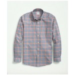 Stretch Supima Cotton Non-Iron Twill Polo Button Down Collar, Gingham Shirt