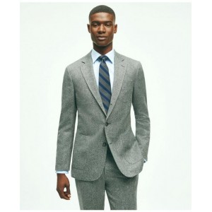 Slim Fit Wool Tweed Patch Pocket Suit Jacket