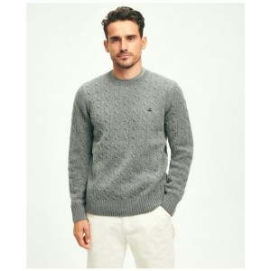 Lambswool Cable Knit Crewneck Sweater