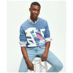 Vintage-Inspired Intarsia Sailboat Sweater In Supima Cotton
